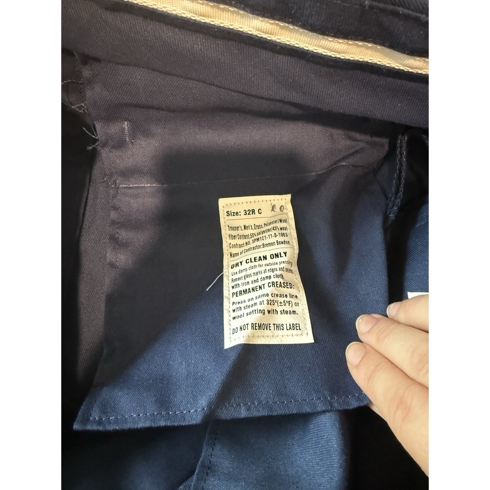 2 NWT Defense Logistics Agency Men Army Blue Dress Trousers Pants 32R Classic - Picture 8 of 8